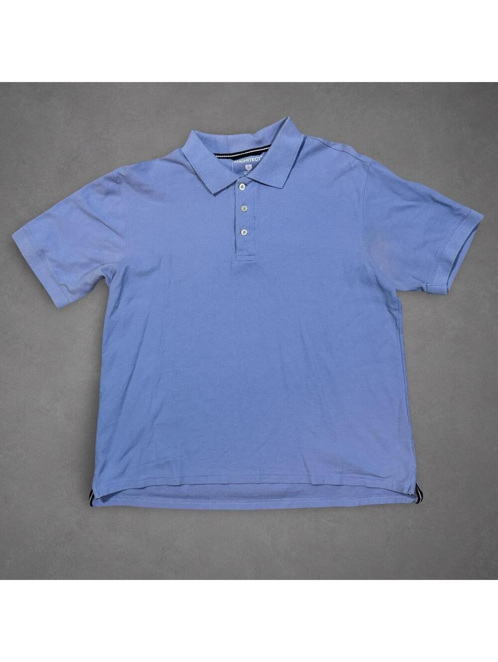 Architect Blue Cotton Polo Shirt Size Large